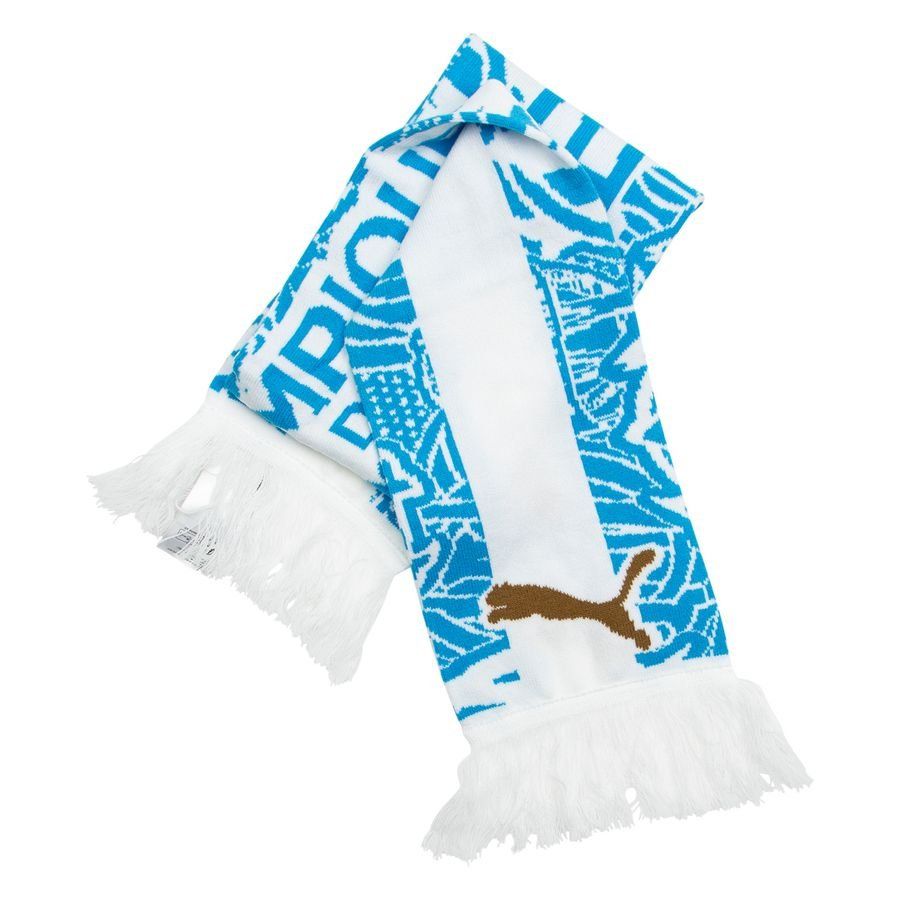 Marseille Scarf Essentials - PUMA White/Bleu Azur - Men's-SoccerKits Hub | Buy Soccer Jerseys Online